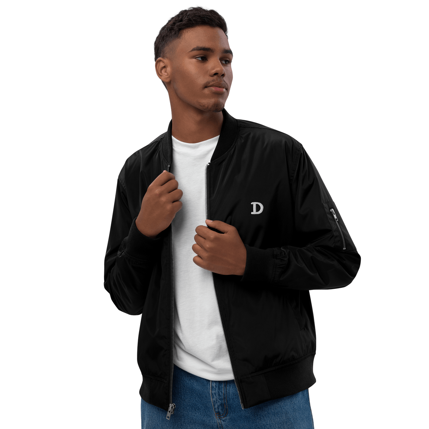 Detroit 'Old French D' Recycled Bomber Jacket - Circumspice Michigan