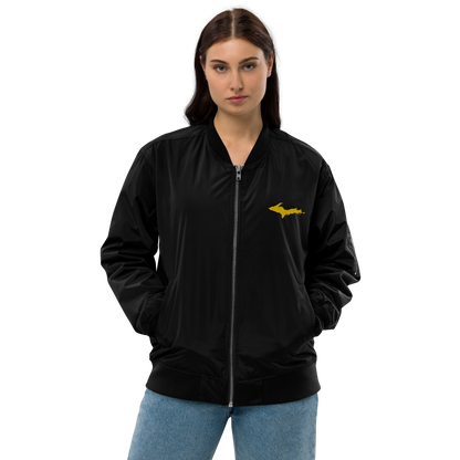 Michigan Upper Peninsula Bomber Jacket (w/ Gold UP Outline)