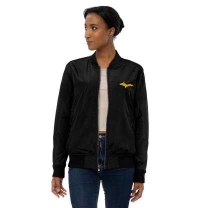 Michigan Upper Peninsula Bomber Jacket (w/ Gold UP Outline)