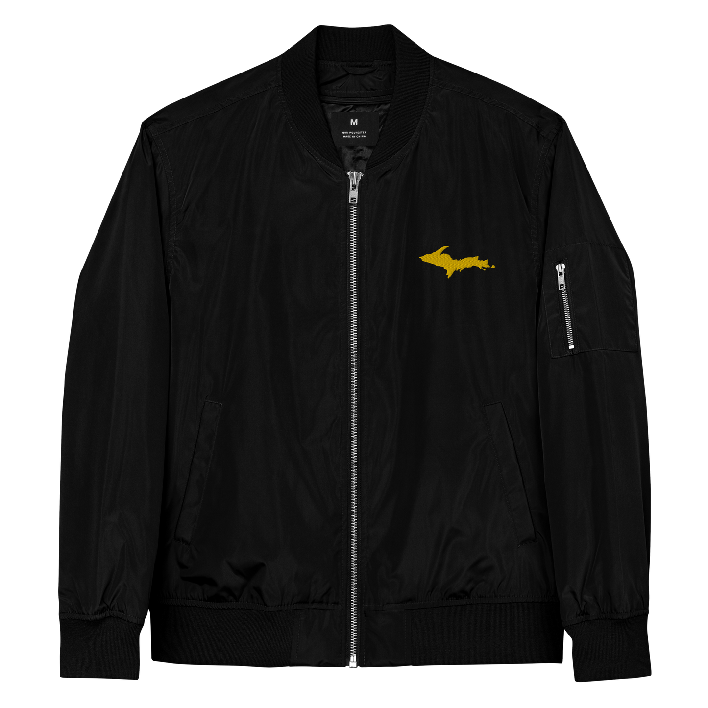 Michigan Upper Peninsula Bomber Jacket (w/ Gold UP Outline)