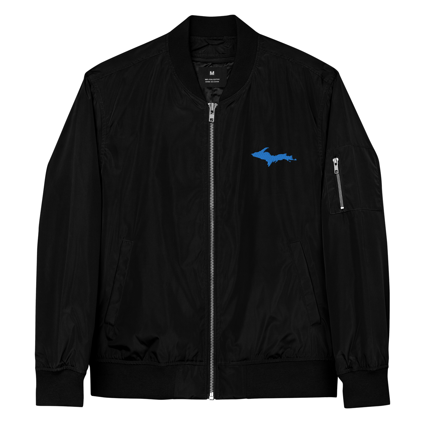 Michigan Upper Peninsula Bomber Jacket (w/ Azure UP Outline)