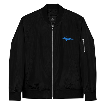 Michigan Upper Peninsula Bomber Jacket (w/ Azure UP Outline)