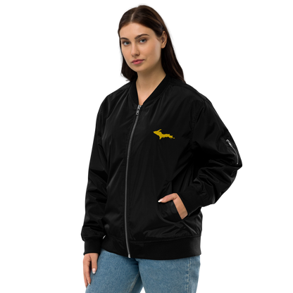 Michigan Upper Peninsula Bomber Jacket (w/ Gold UP Outline)