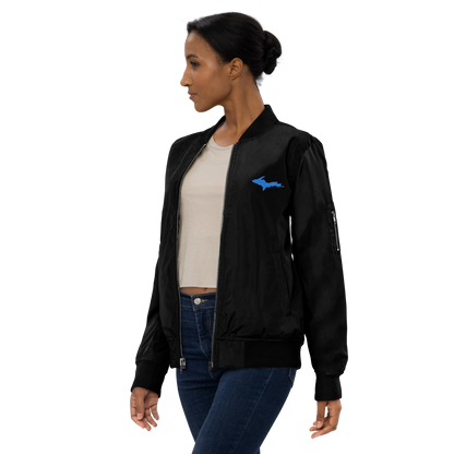 Michigan Upper Peninsula Bomber Jacket (w/ Azure UP Outline)