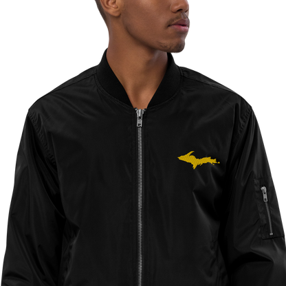 Michigan Upper Peninsula Bomber Jacket (w/ Gold UP Outline)