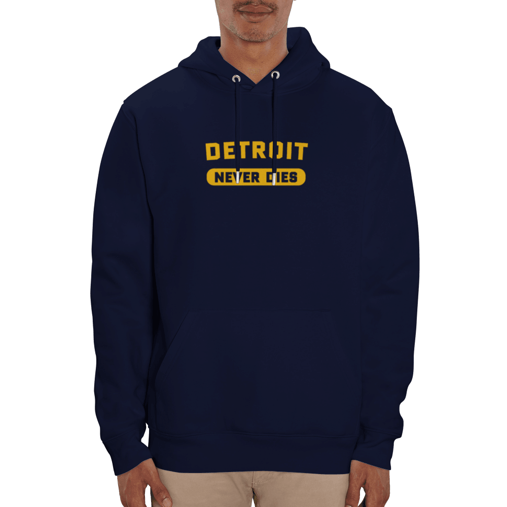 'Detroit Never Dies' Hoodie | Unisex Heavyweight (Eco-Friendly) - Circumspice Michigan