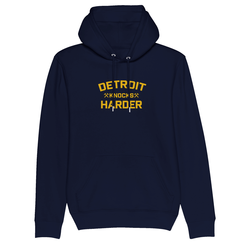 'Detroit Knocks Harder' Hoodie | Unisex Heavyweight (Eco-Friendly) - Circumspice Michigan