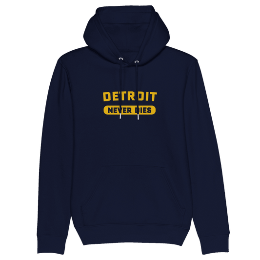 'Detroit Never Dies' Hoodie | Unisex Heavyweight (Eco-Friendly) - Circumspice Michigan