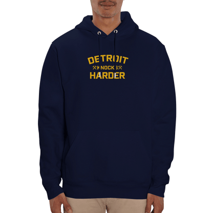 'Detroit Knocks Harder' Hoodie | Unisex Heavyweight (Eco-Friendly) - Circumspice Michigan