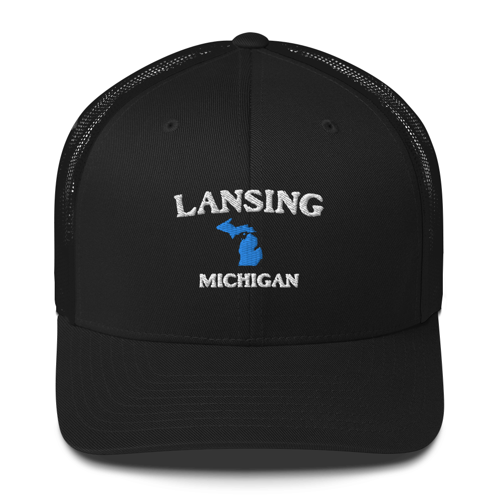 'Lansing Michigan' Trucker Hat (w/ Michigan Outline)