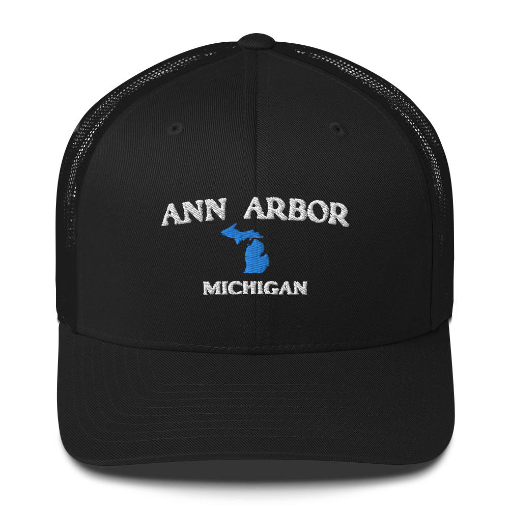 'Ann Arbor Michigan' Trucker Hat (w/ Michigan Outline)