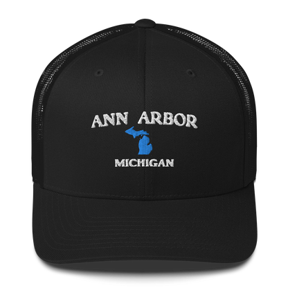 'Ann Arbor Michigan' Trucker Hat (w/ Michigan Outline)