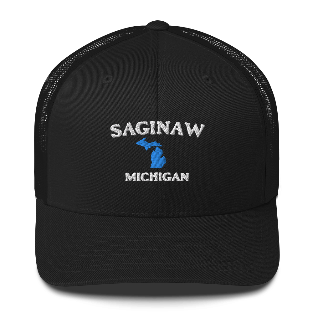 'Saginaw Michigan' Trucker Hat (w/ Michigan Outline)