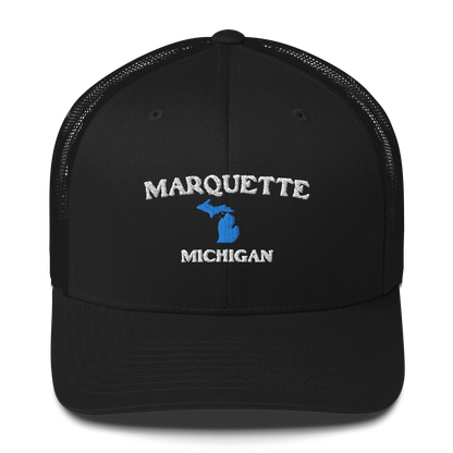 'Marquette Michigan' Trucker Hat (w/ Michigan Outline)