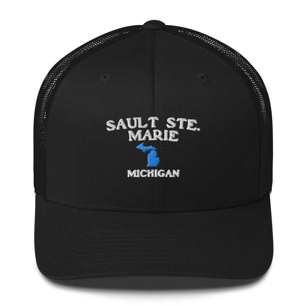 'Sault Ste. Marie' Trucker Hat (w/ Michigan Outline)