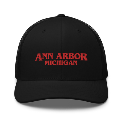 'Ann Arbor Michigan' Trucker Hat (1980s Drama Parody)