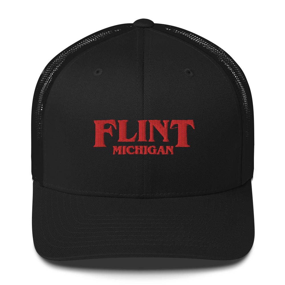 'Flint Michigan' Trucker Hat (1980s Drama Parody)