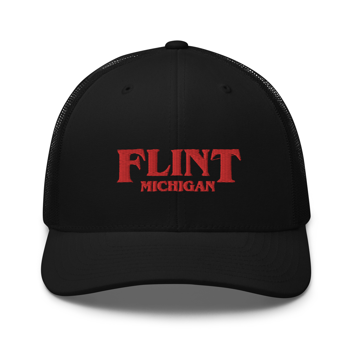 'Flint Michigan' Trucker Hat (1980s Drama Parody)