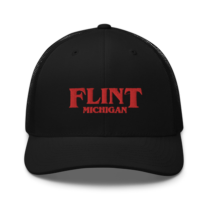 'Flint Michigan' Trucker Hat (1980s Drama Parody)