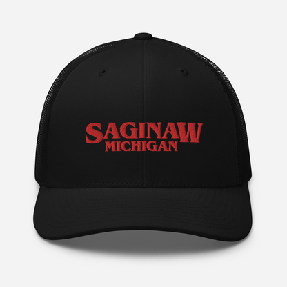 'Saginaw Michigan' Trucker Hat (1980s Drama Parody)