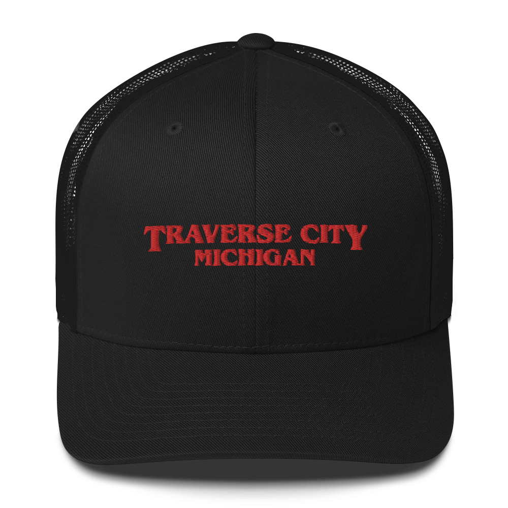 'Traverse City Michigan' Trucker Hat (1980s Drama Parody)