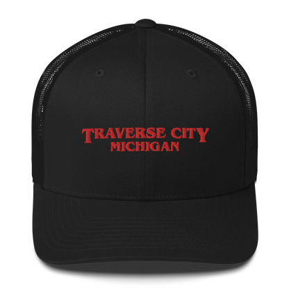 'Traverse City Michigan' Trucker Hat (1980s Drama Parody)