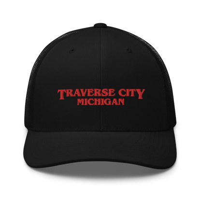 'Traverse City Michigan' Trucker Hat (1980s Drama Parody)