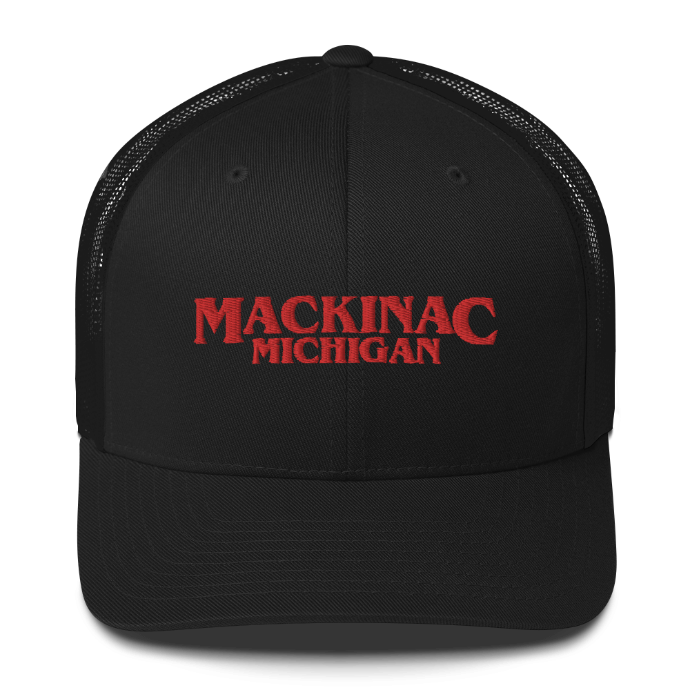 'Mackinac Michigan' Trucker Hat (1980s Drama Parody)