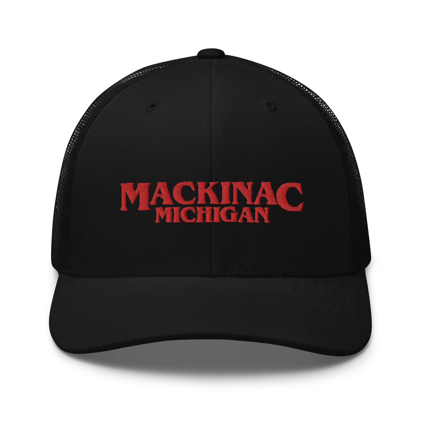 'Mackinac Michigan' Trucker Hat (1980s Drama Parody)