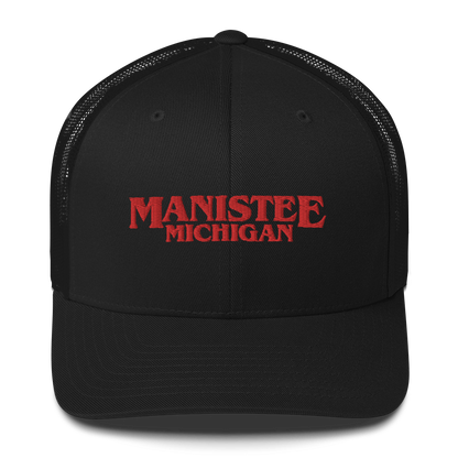 'Manistee Michigan' Trucker Hat (1980s Drama Parody)