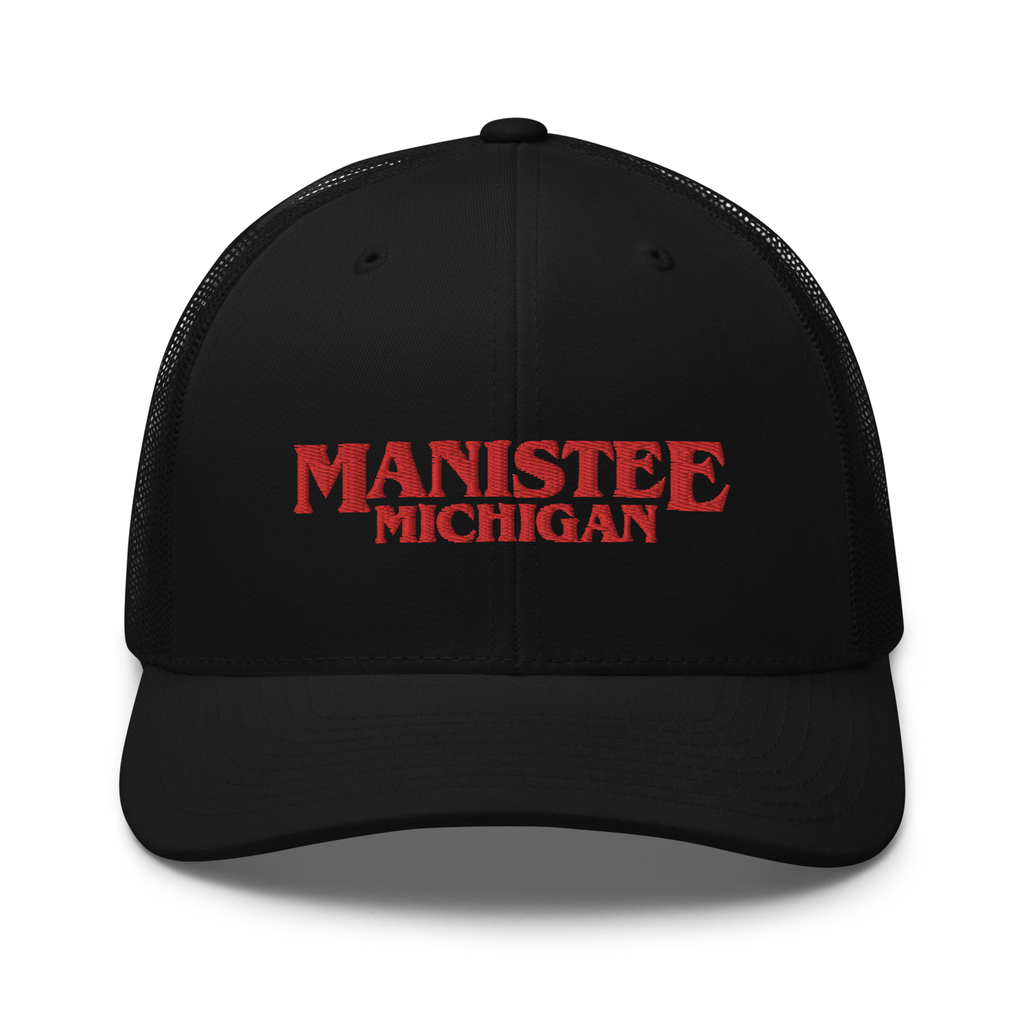 'Manistee Michigan' Trucker Hat (1980s Drama Parody)