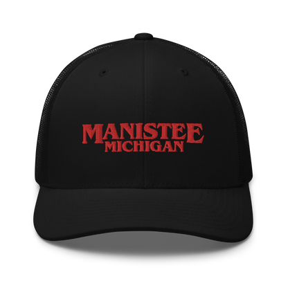 'Manistee Michigan' Trucker Hat (1980s Drama Parody)