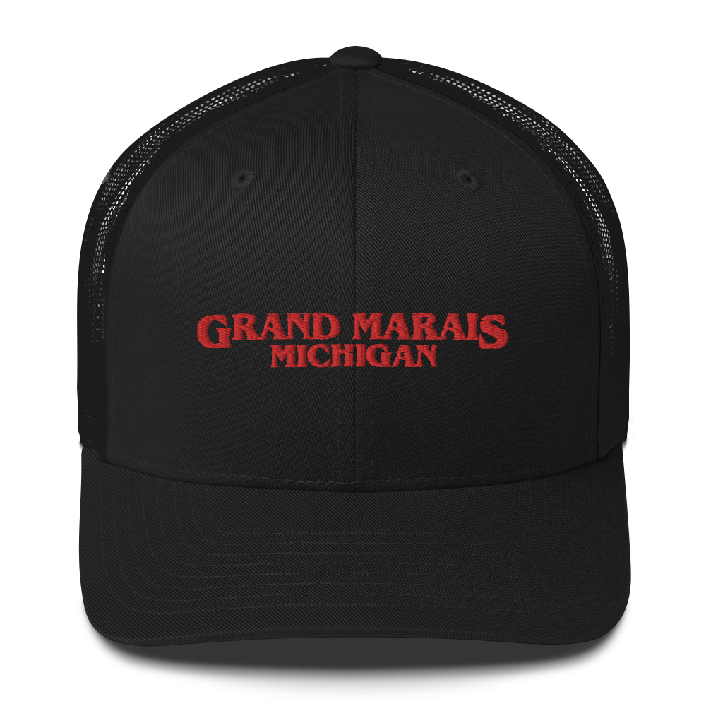 'Grand Marais Michigan' Trucker Hat (1980s Drama Parody)