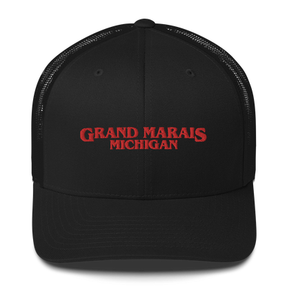 'Grand Marais Michigan' Trucker Hat (1980s Drama Parody)