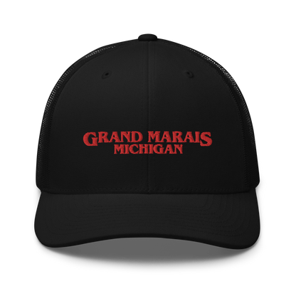 'Grand Marais Michigan' Trucker Hat (1980s Drama Parody)