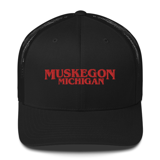 'Muskegon Michigan' Trucker Hat (1980s Drama Parody)
