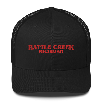 'Battle Creek Michigan' Trucker Hat (1980s Drama Parody)