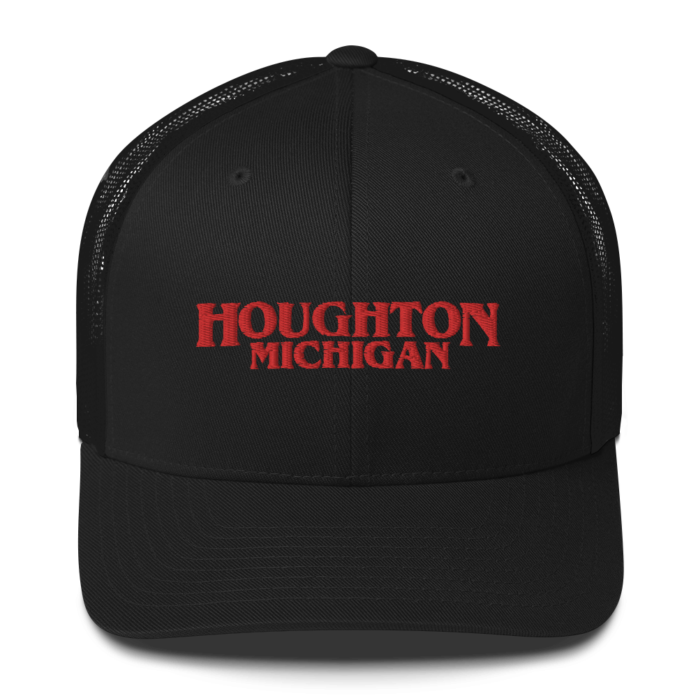 'Houghton Michigan' Trucker Hat (1980s Drama Parody)