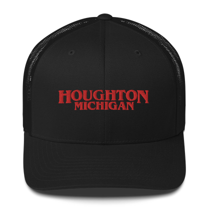 'Houghton Michigan' Trucker Hat (1980s Drama Parody)