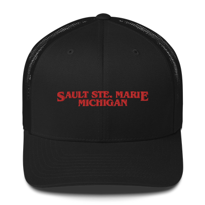 'Sault Ste. Marie Michigan' Trucker Hat (1980s Drama Parody)