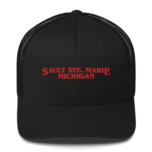 'Sault Ste. Marie Michigan' Trucker Hat (1980s Drama Parody)