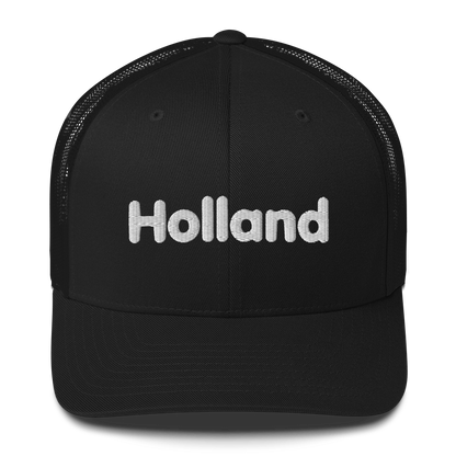 'Holland' Trucker Hat | White/Orange Embroidery