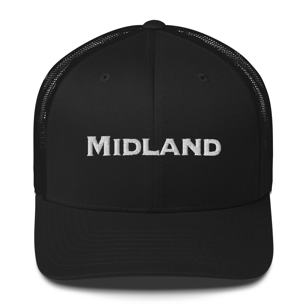 'Midland' Trucker Hat | White/Red Embroidery