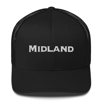 'Midland' Trucker Hat | White/Red Embroidery