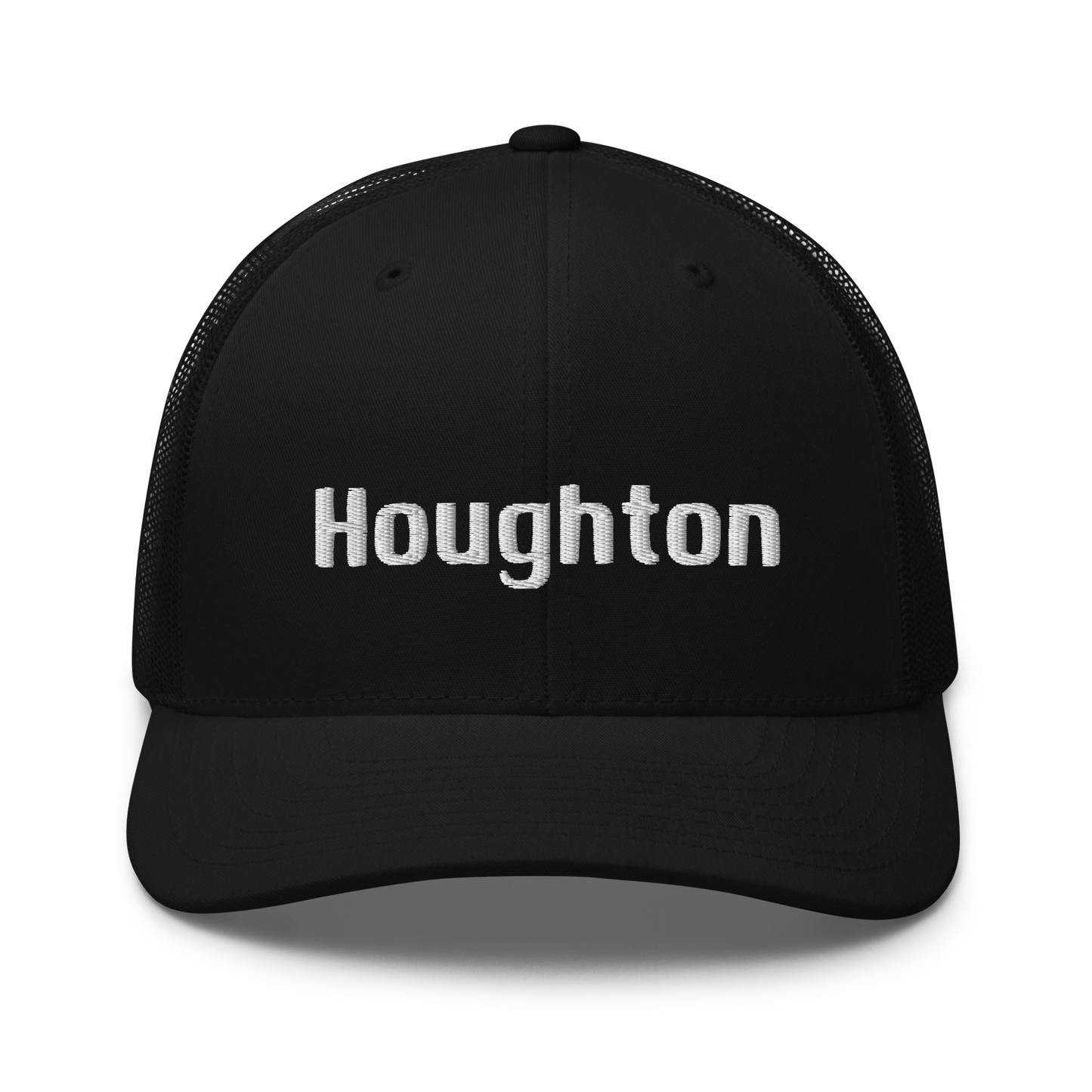 'Houghton' Trucker Hat | White/Black Embroidery