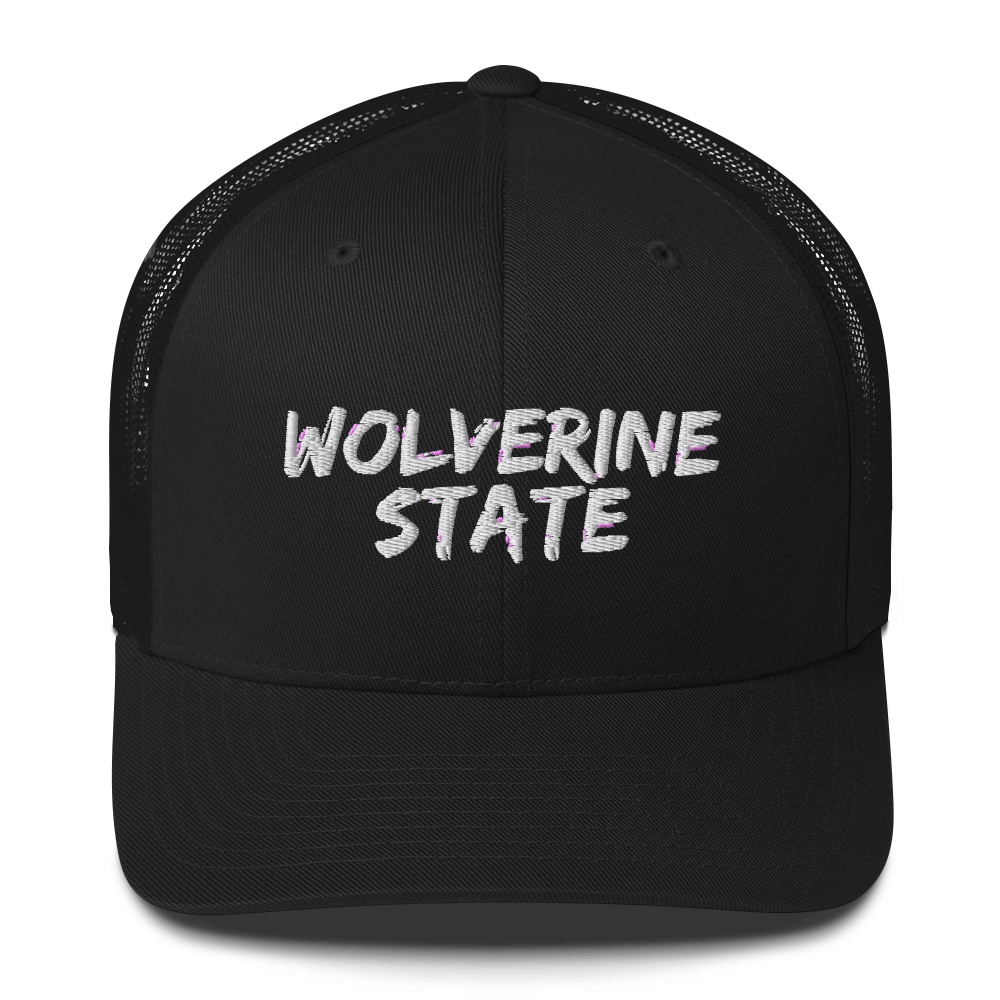 Michigan 'Wolverine State' Trucker Hat (Angry Brush Font)