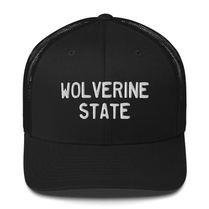 Michigan 'Wolverine State' Trucker Hat (Licence Plate Font)