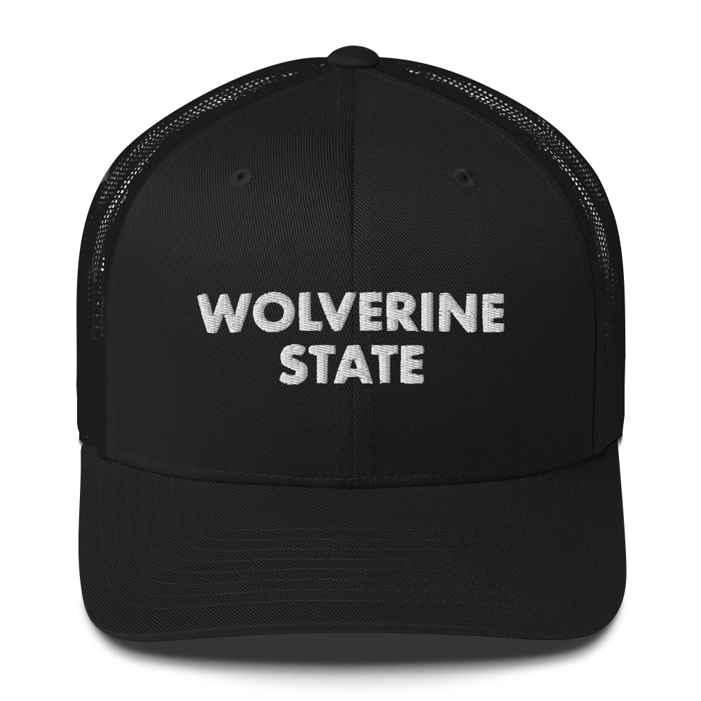 Michigan 'Wolverine State' Trucker Hat (Geometric Sans Font)