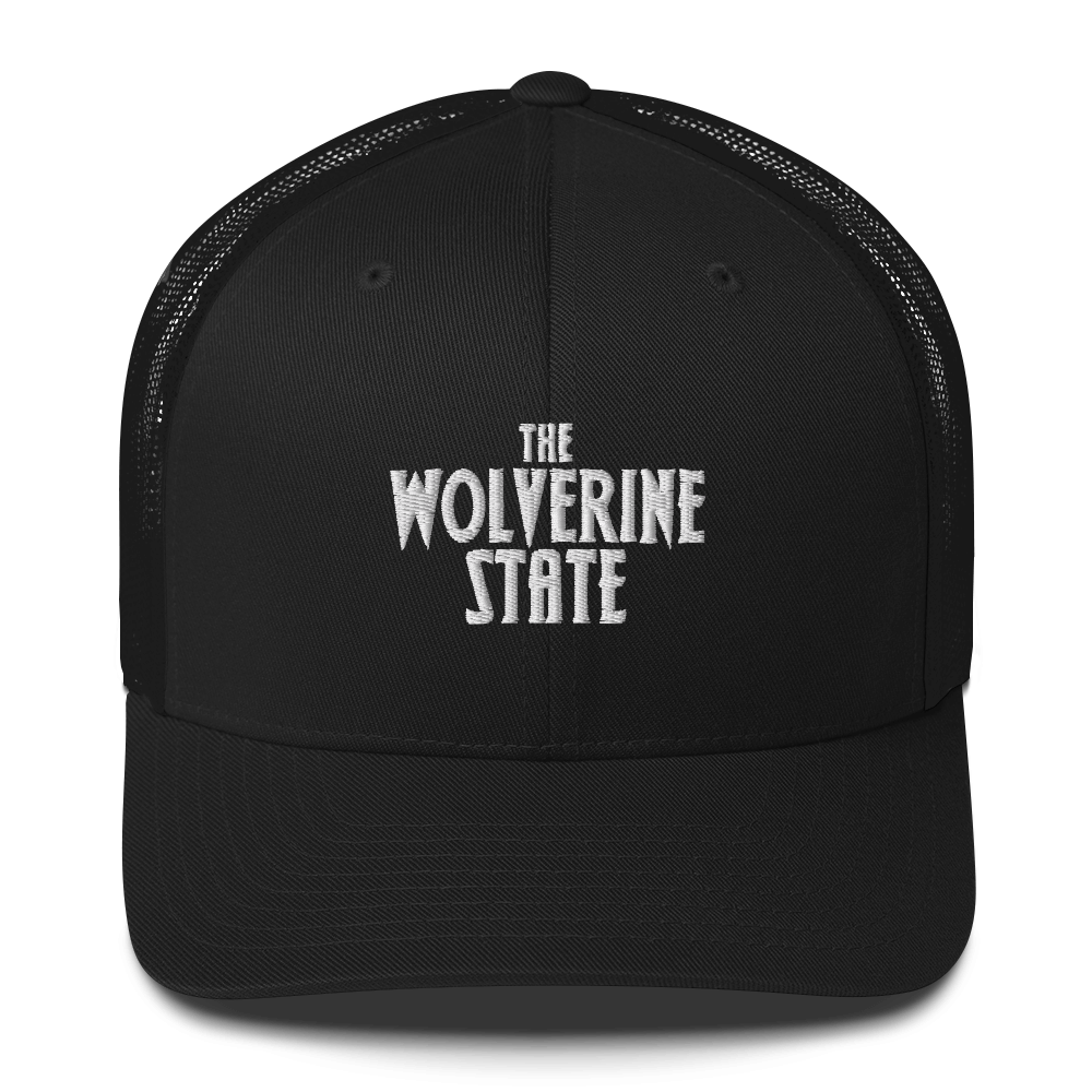 Michigan 'The Wolverine State' Trucker Hat (Vicious Mustelid Font)