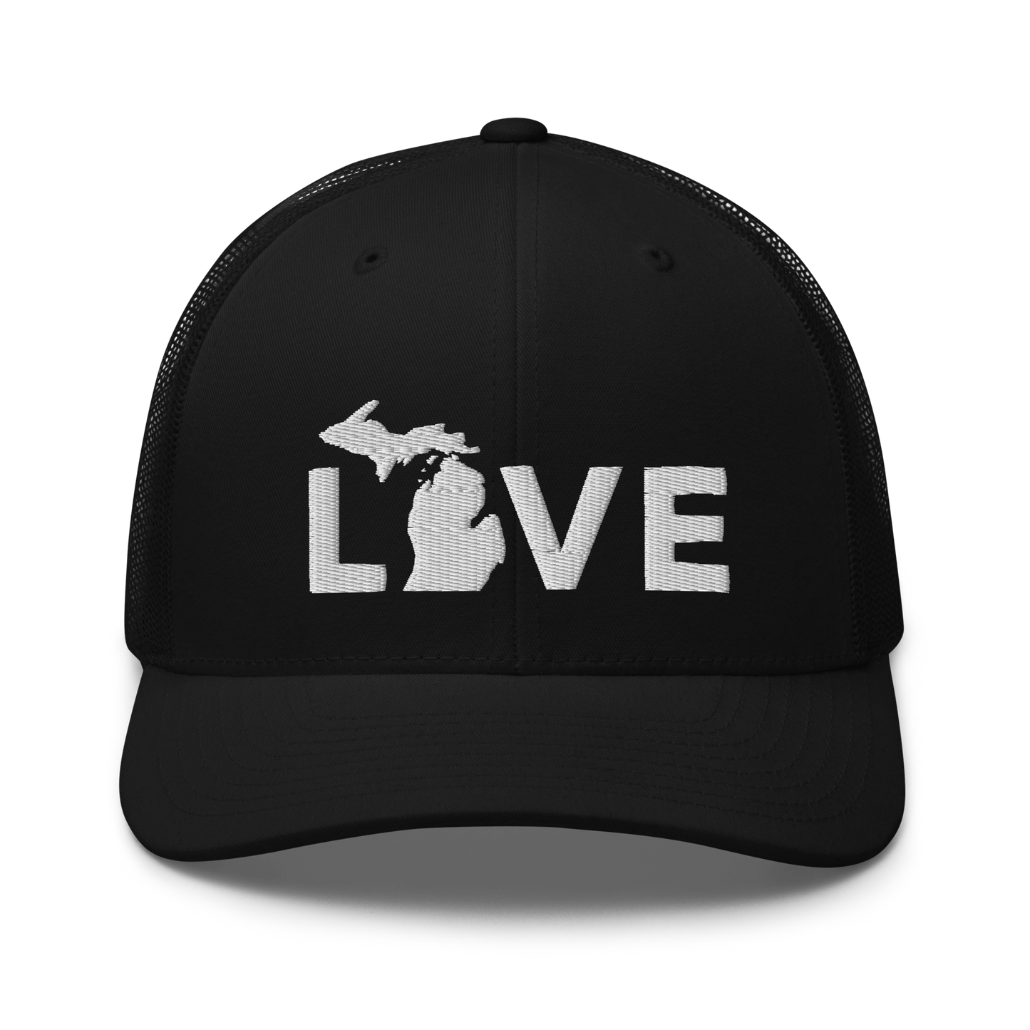 Michigan 'Love' Trucker Hat (Geometric Sans Font)